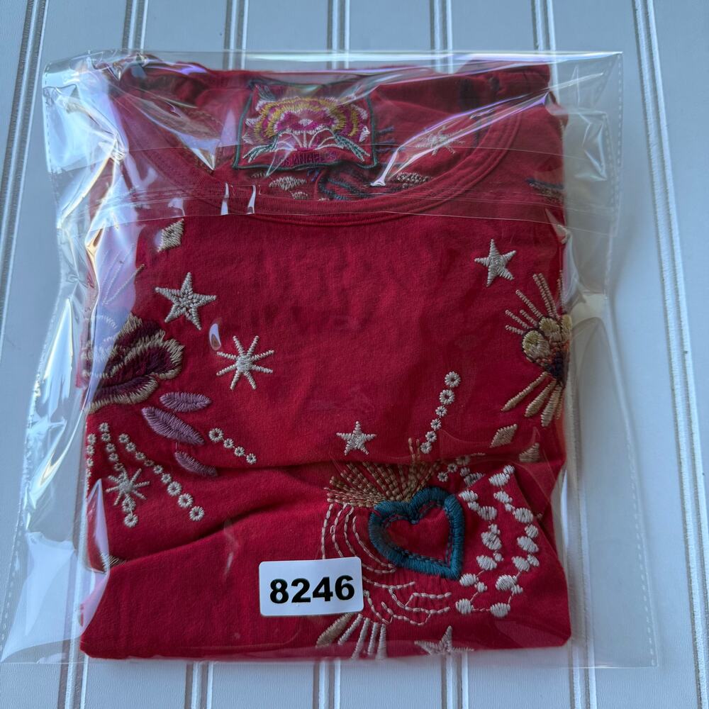 Johnny Was Victoria Red Embroidered pullover shirt size XS - Picture 11 of 11
